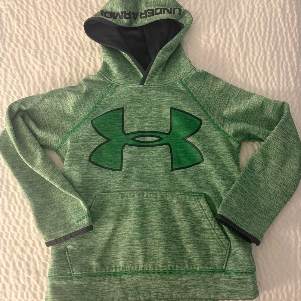 Youth Small Under Armour Boys' Green Logo Hoodie